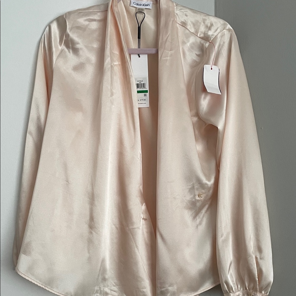 Calvin Klein Light Cream Satin Top